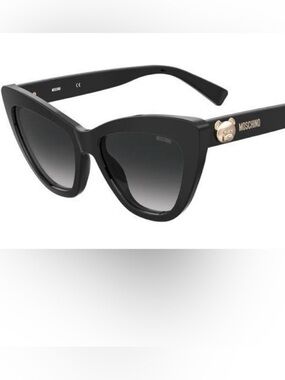 Moschino Teddy Bear Collection MOS122S Black Cat-Eye Sunglasses